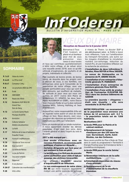 Couverture du Bulletin municipal — mars 2018